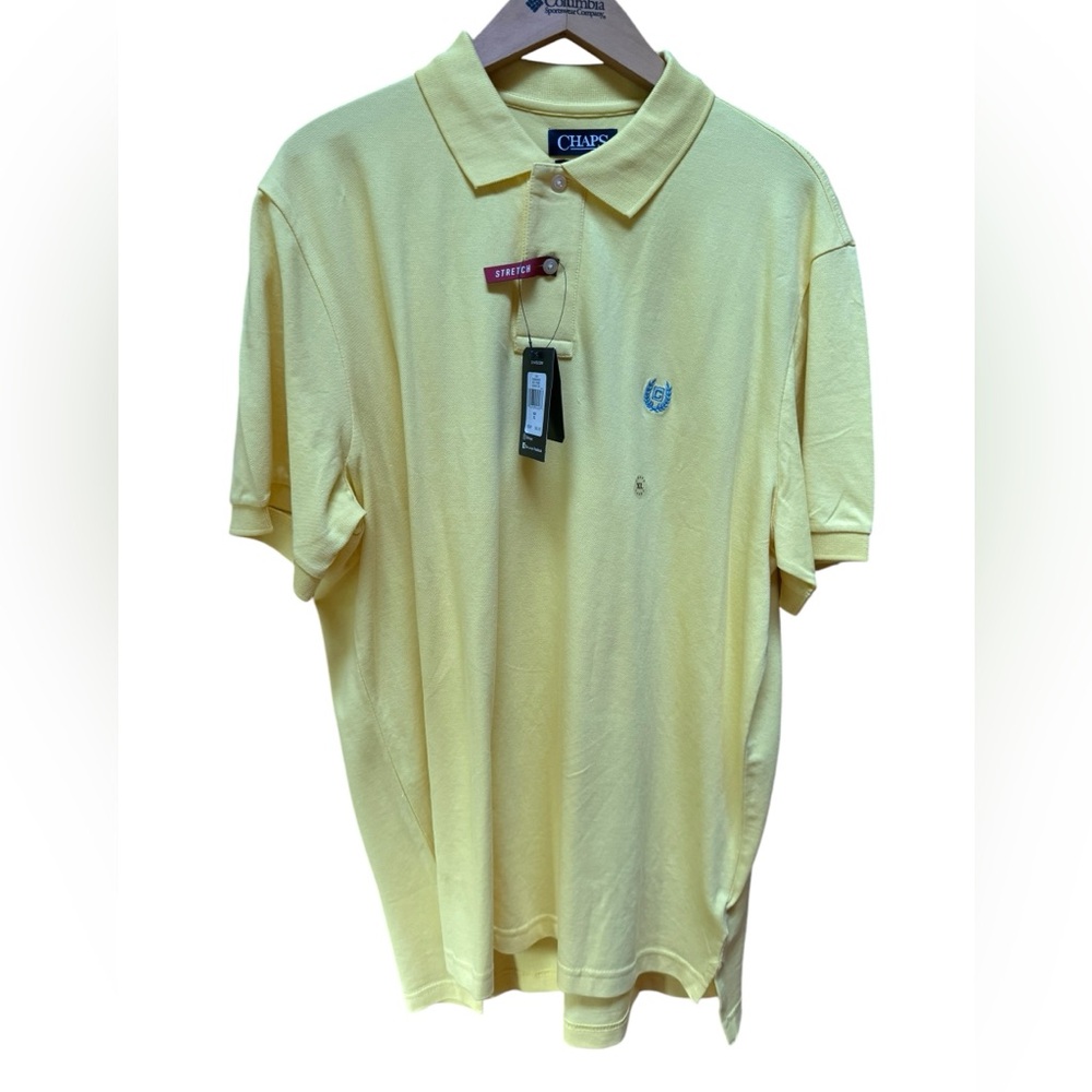 NWT Chaps Stretch Sunfish Yellow Polo‎